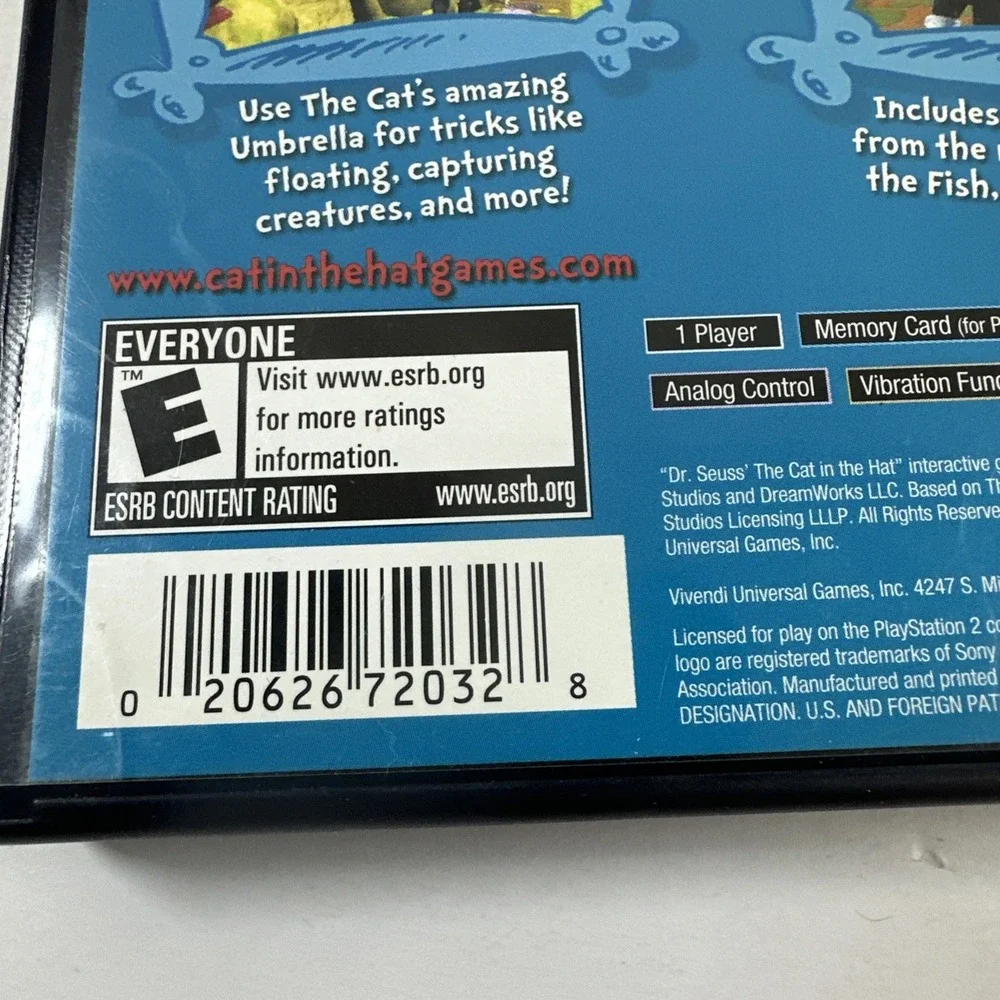 Dr Seuss The Cat in the Hat Sony PlayStation 2 Everyone 2003 Used